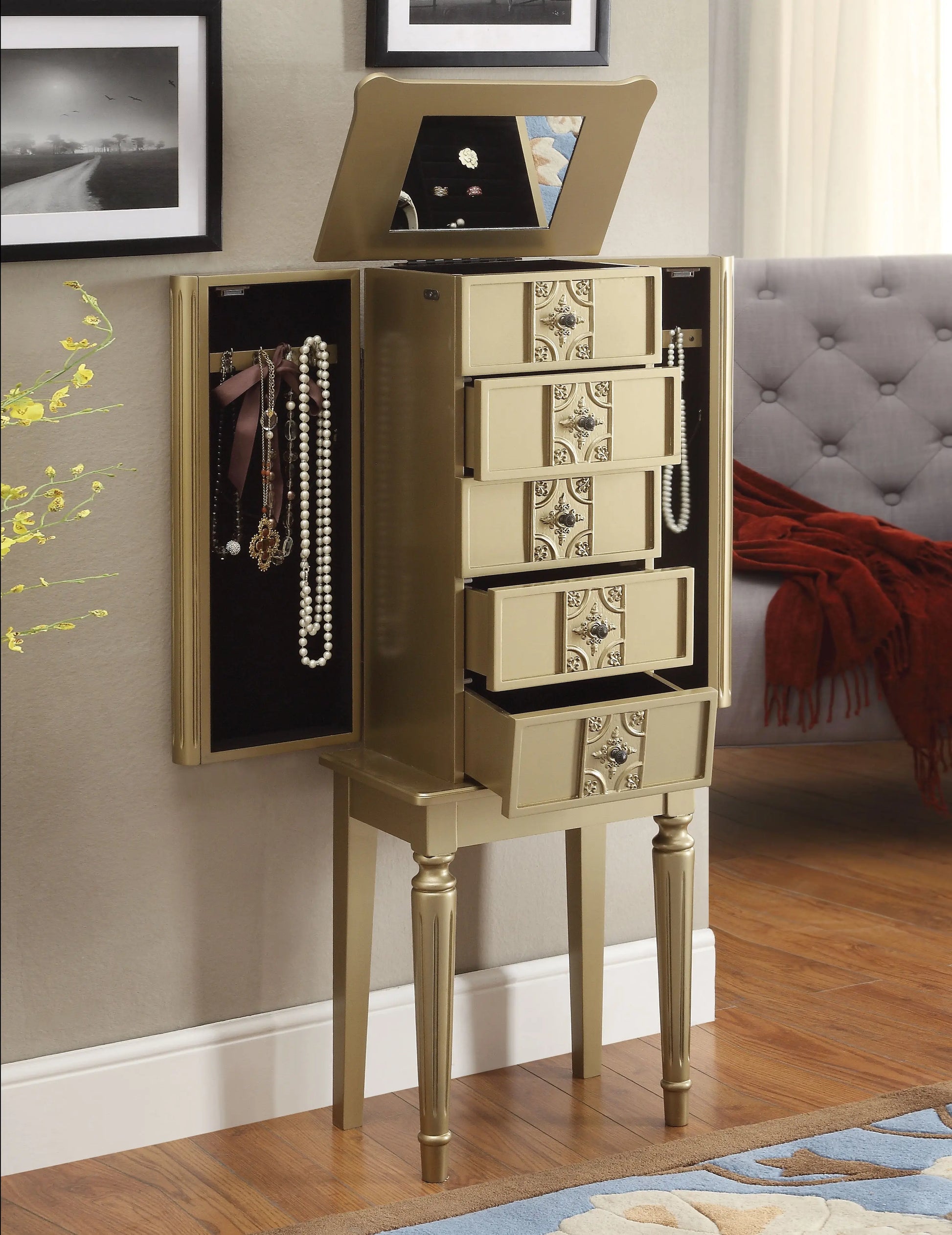 Tammy Gold Jewelry Armoire ACME East