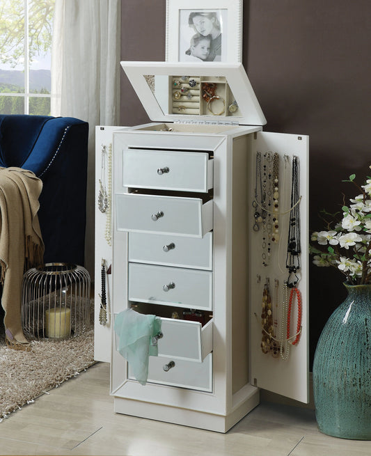 Talor White Jewelry Armoire ACME East