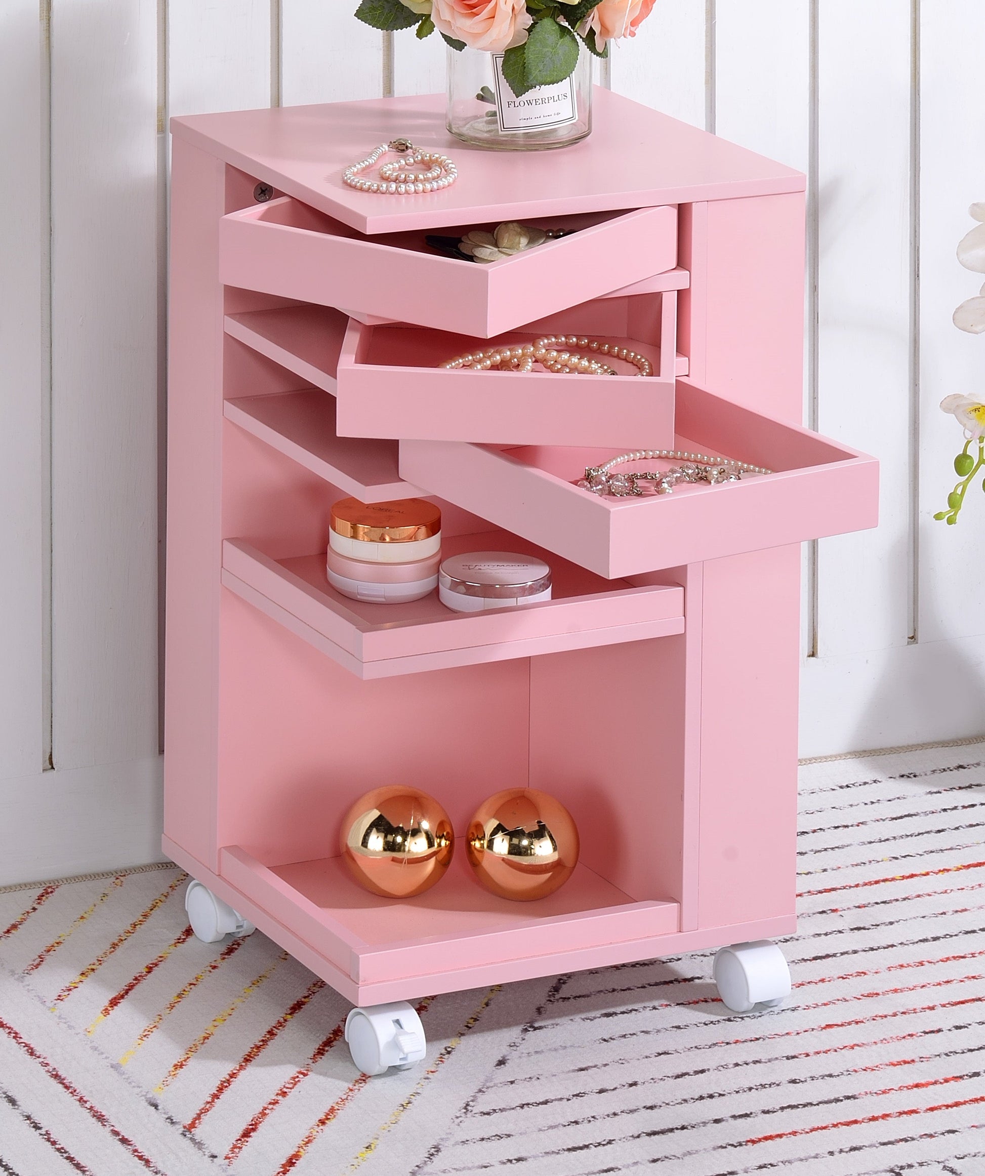 Nariah Pink Storage Cart ACME East