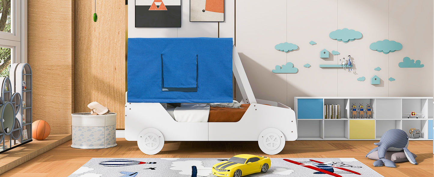 Full Size Car Shaped Bed with Tents,White House to Home Furnishings LLC