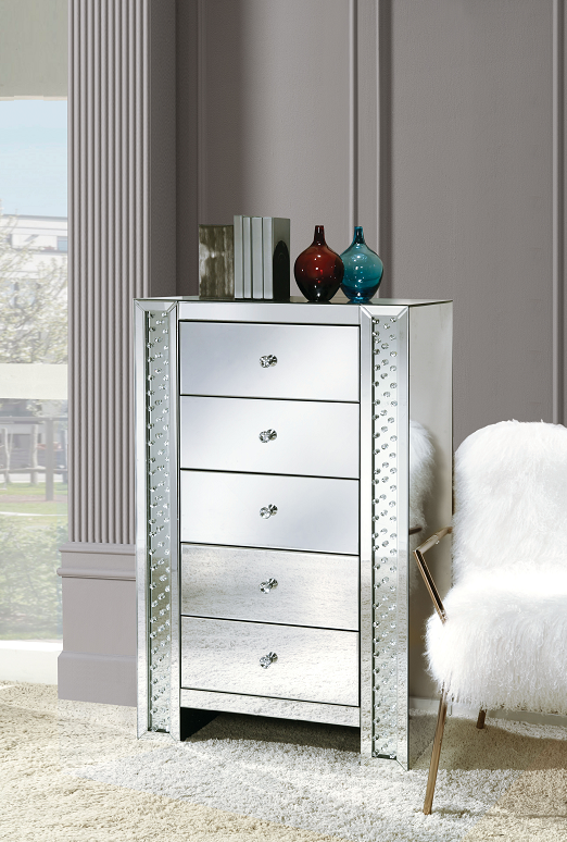 Nysa Mirrored & Faux Crystals Chest ACME East