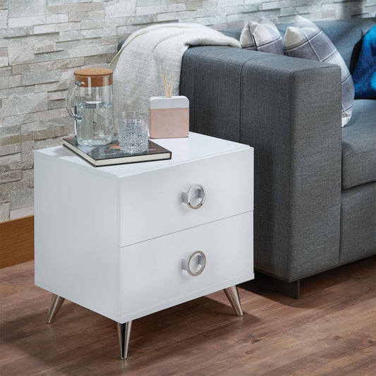 Elms White Accent Table ACME East