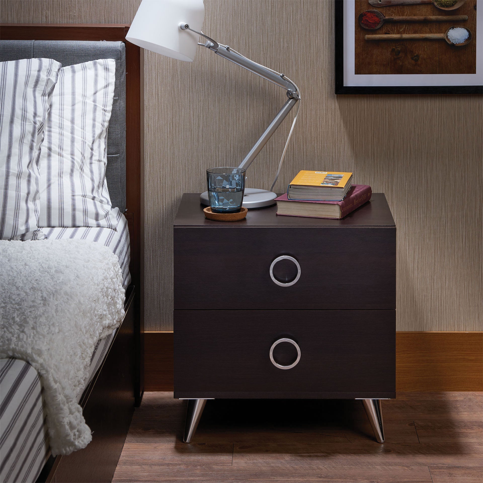 Elms Espresso Accent Table ACME East