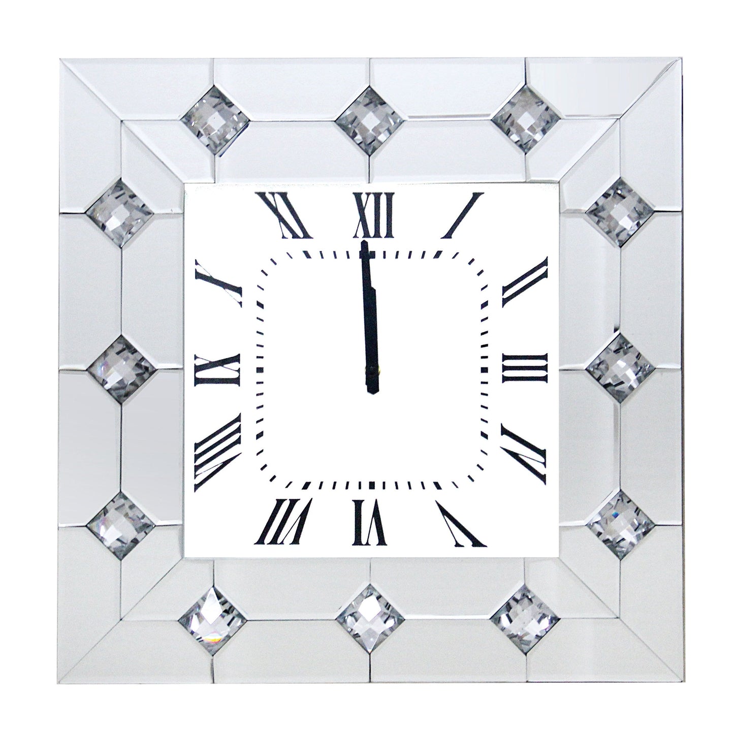 Hessa Mirrored & Faux Rhinestones Wall Clock ACME East