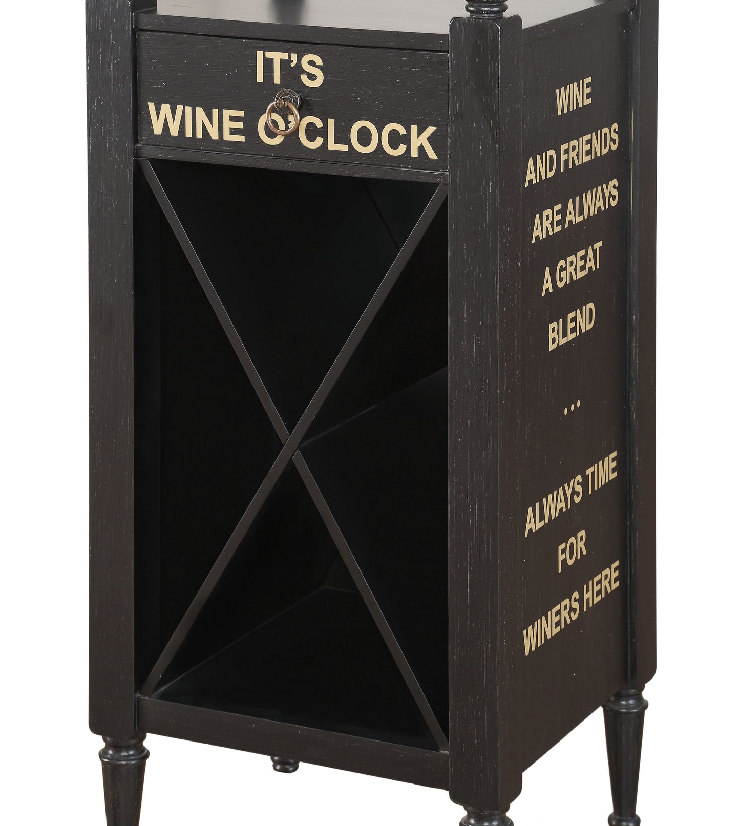 Anthony Antique Black Wine Cabinet ACME East