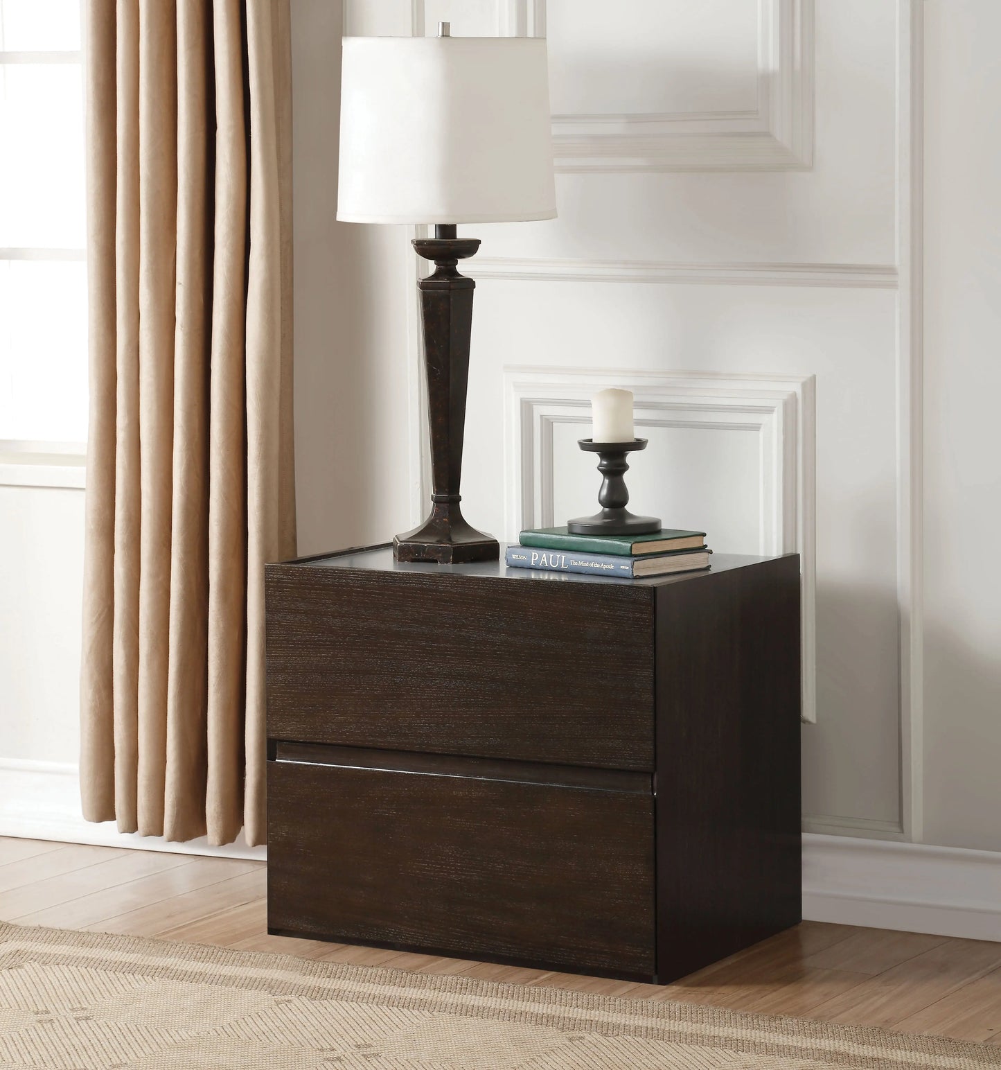 Wellins Dark Gray & Espresso Accent Table ACME East