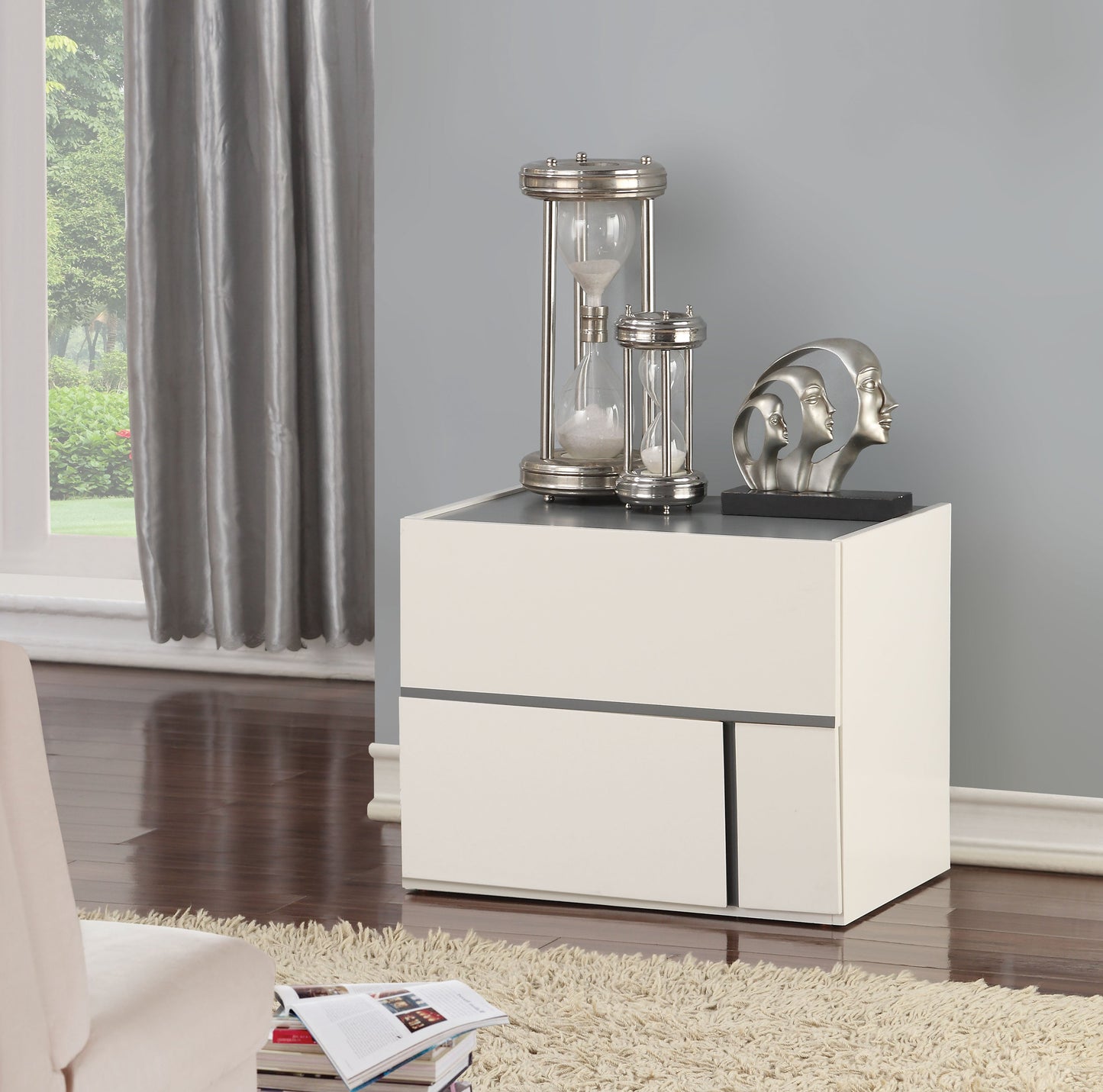 Kottow Dark Gray & Cream Accent Table ACME East