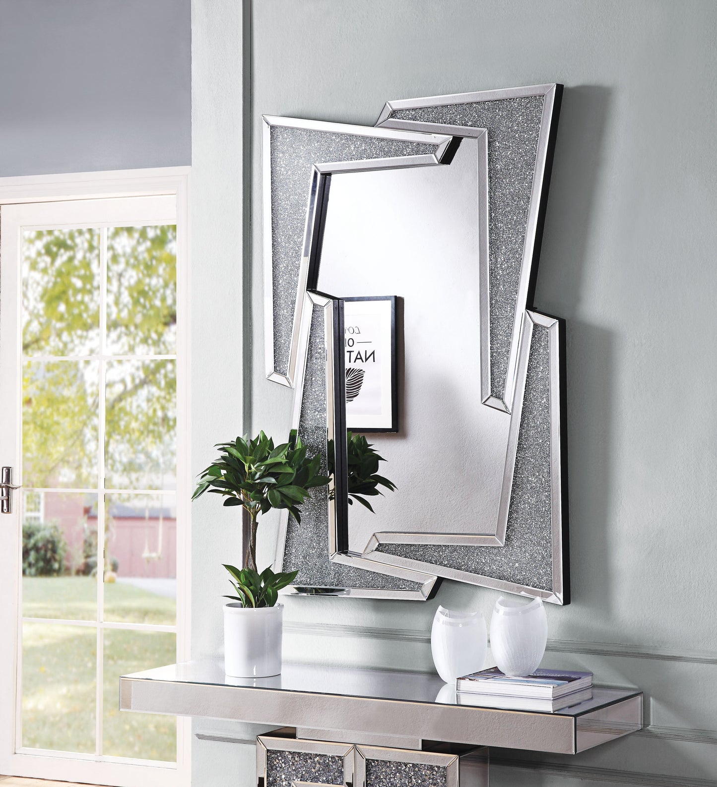 Noralie Mirrored & Faux Diamonds Wall Decor ACME East