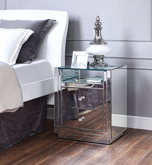 Nysa Mirrored & Faux Crystals Accent Table ACME East