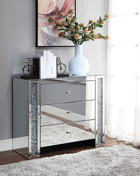 Noralie Mirrored & Faux Diamonds Console Table ACME East