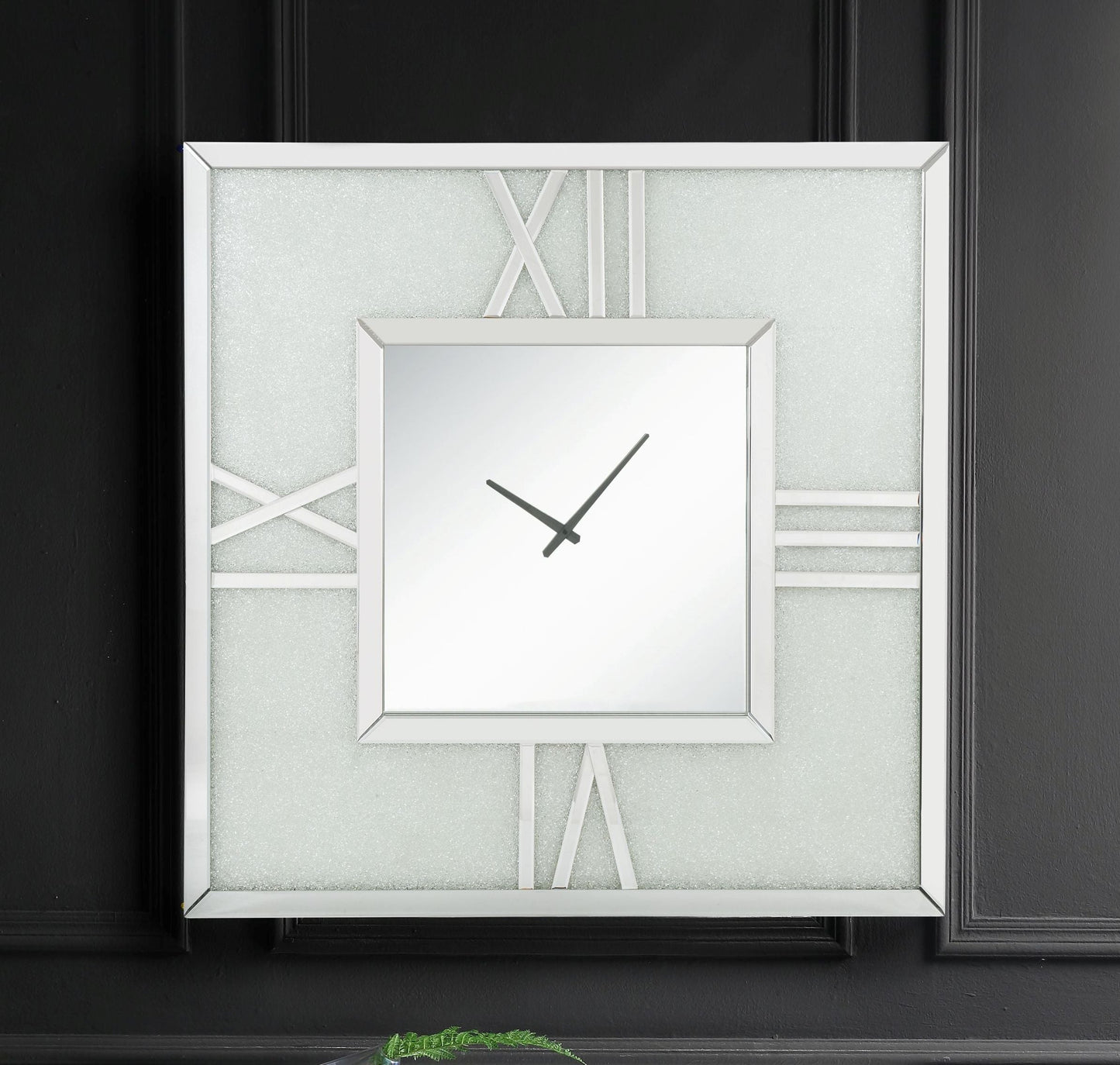 Noralie Mirrored & Faux Diamonds Wall Clock (LED) ACME East