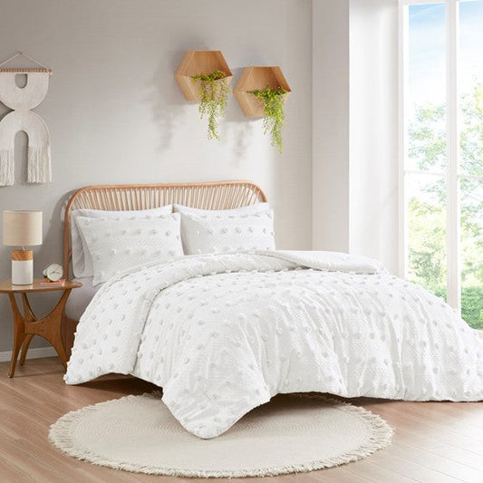 Clip Jacquard Comforter Set Ivory Twin XL Olliix.com