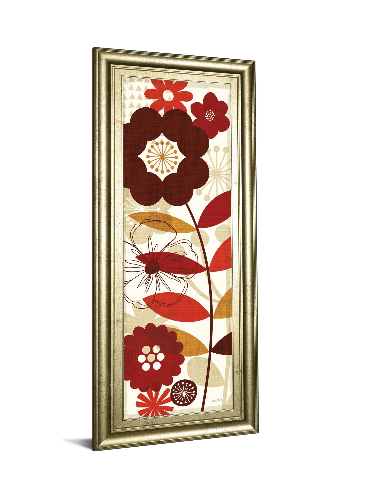 Floral Pop Panel I By Mo Mullan - Framed Print Wall Art - Red Classy Art