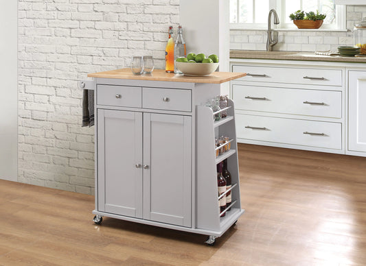 Tullarick Natural & Gray Kitchen Cart ACME East