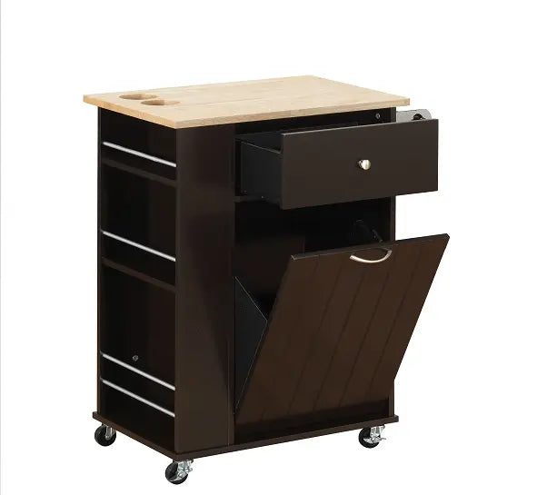 Zina Natural & Wenge Kitchen Cart ACME East