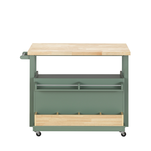 Harper Natural & Green Kitchen Cart ACME East