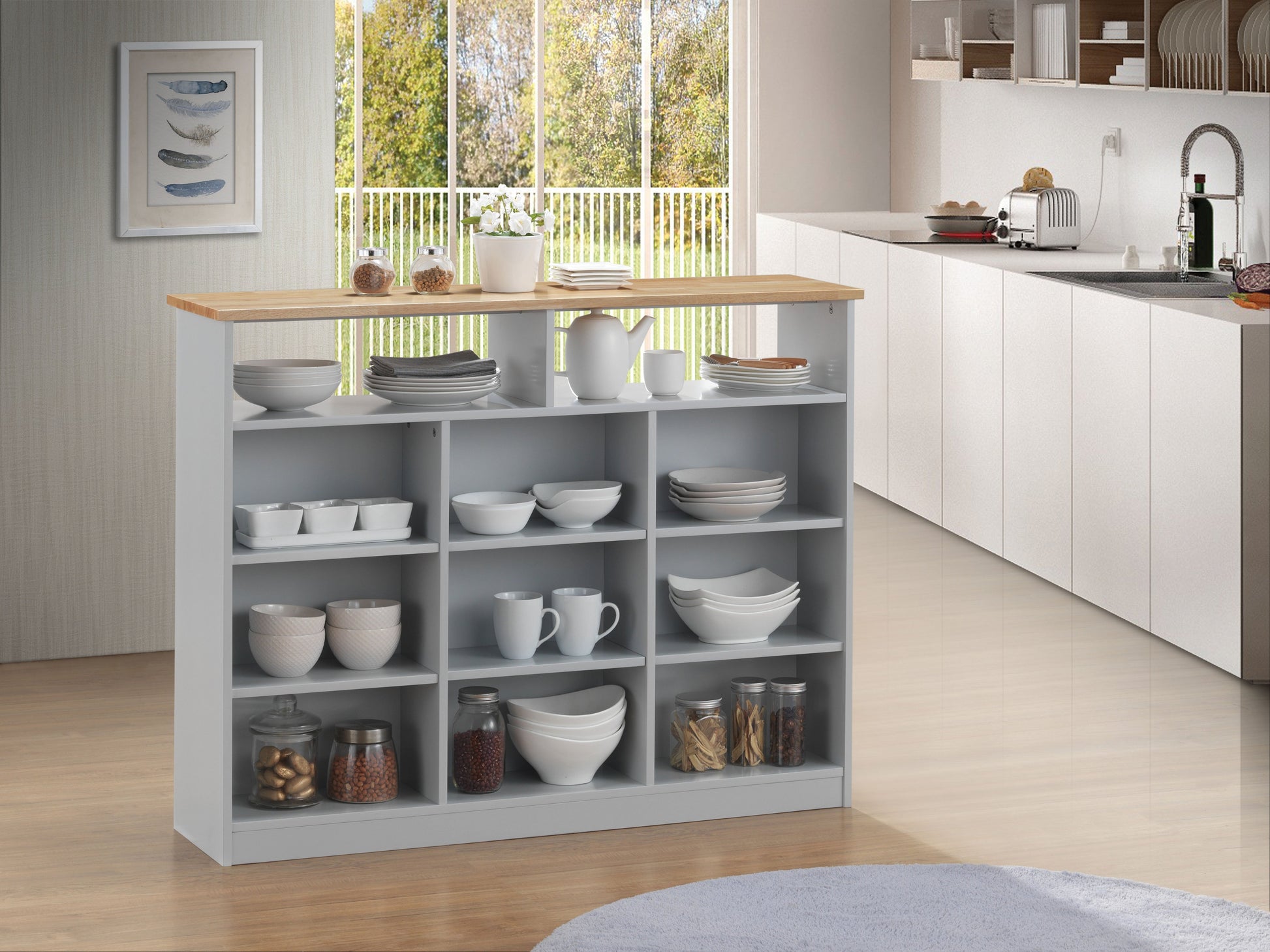 Jorim Natural & Gray Kitchen Cart ACME East