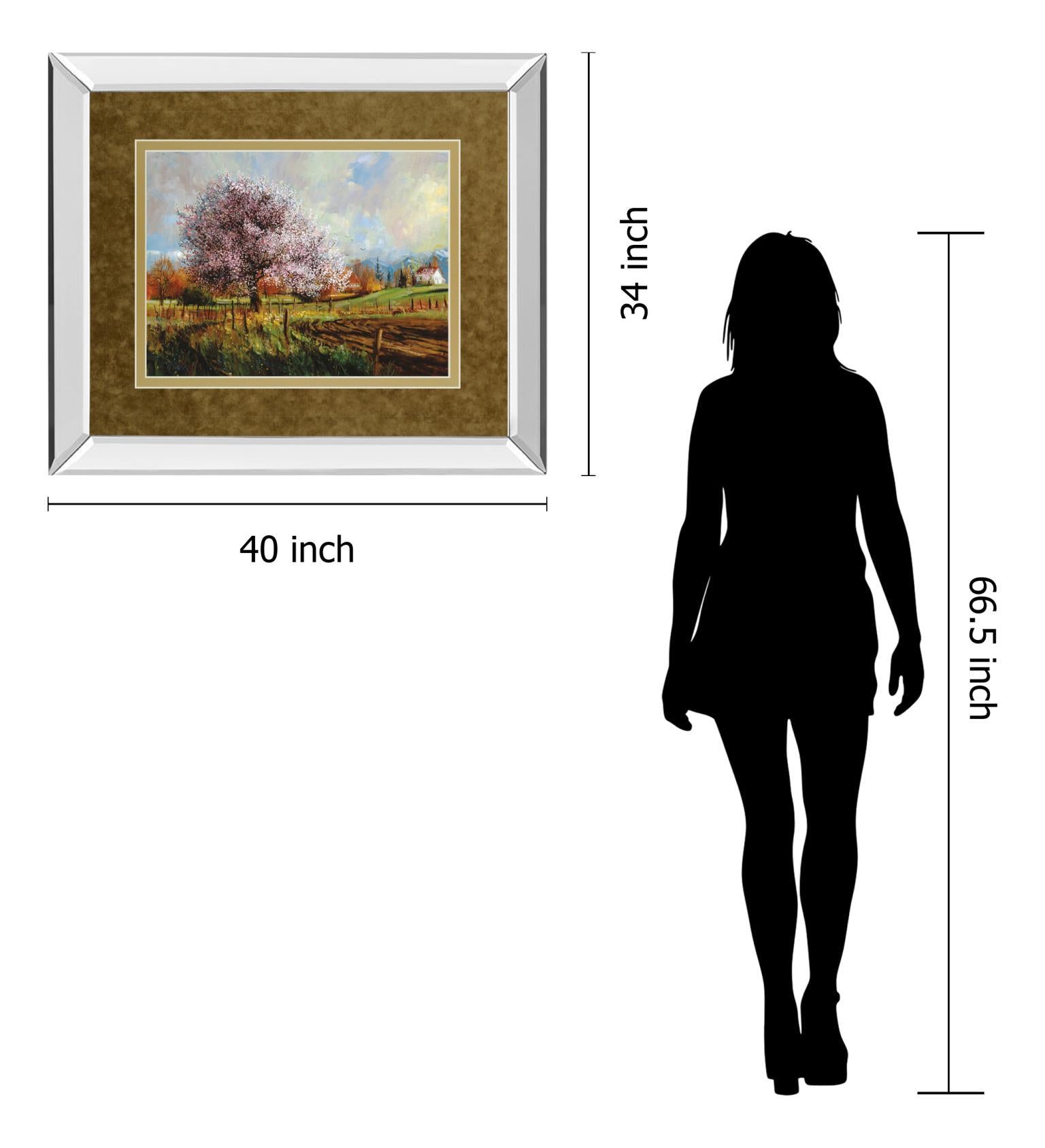 Spring Blossoms By Larry Winborg - Mirror Framed Print Wall Art - Green Classy Art