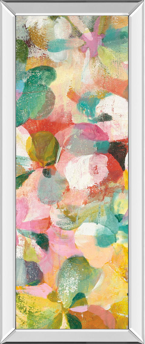 Happy Garden II By Danhui Nai - Mirrored Frame Wall Art - Pink Classy Art