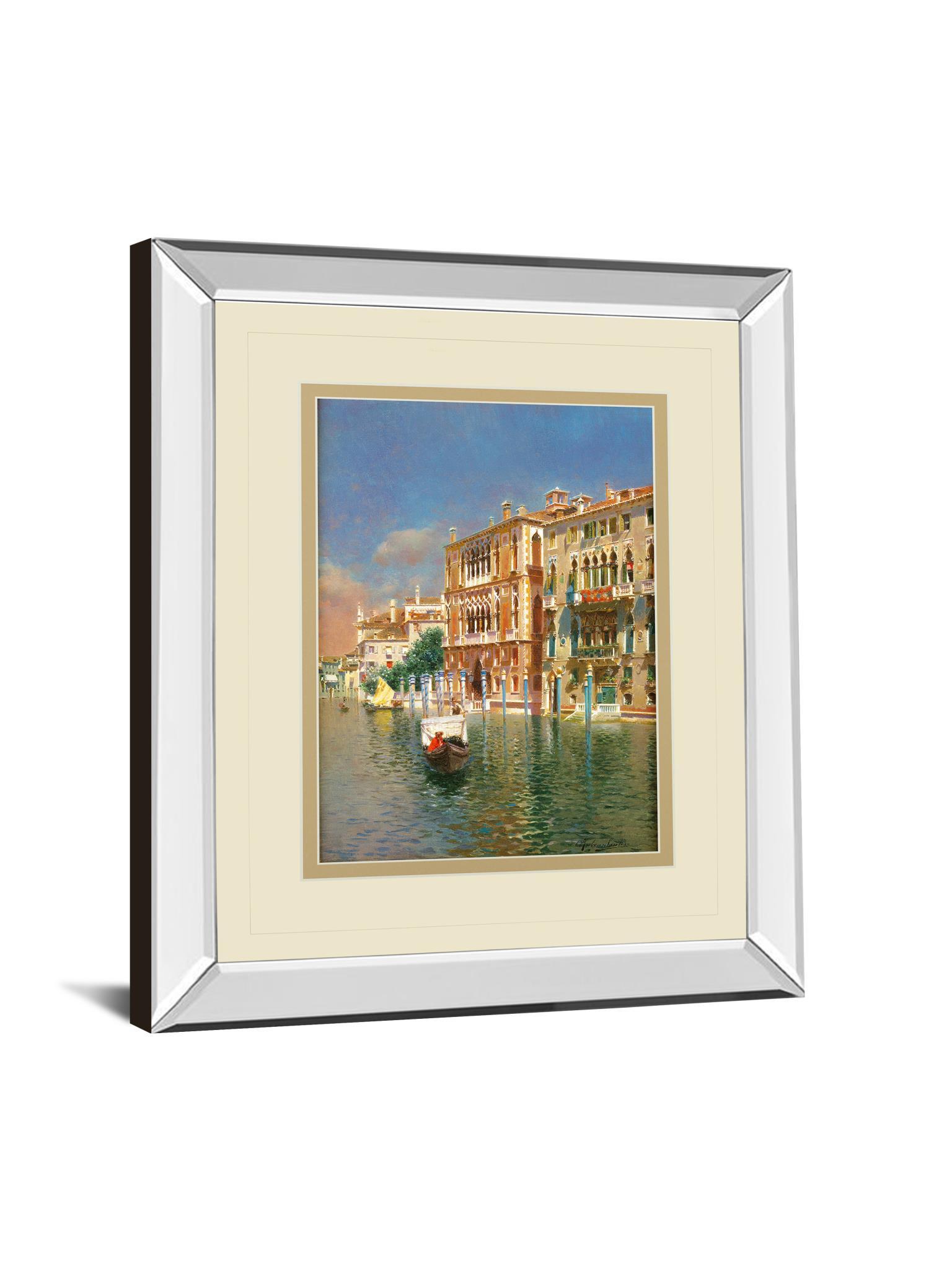 The Grand Canal, Venice By Rubens Santora - Mirror Framed Print Wall Art - Blue Classy Art