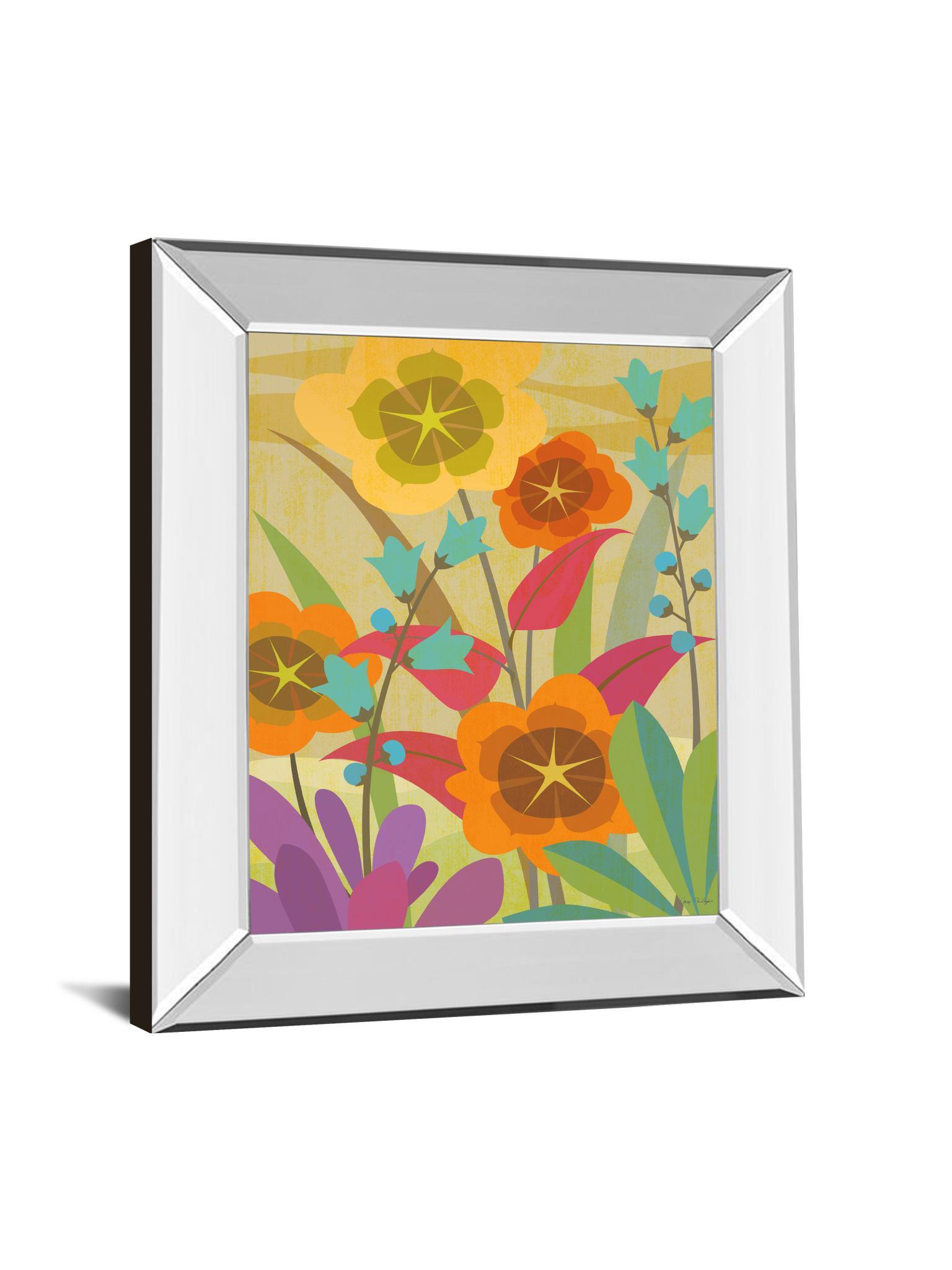 Flowerbed By Cary Phillips - Mirror Framed Print Wall Art - Orange Classy Art