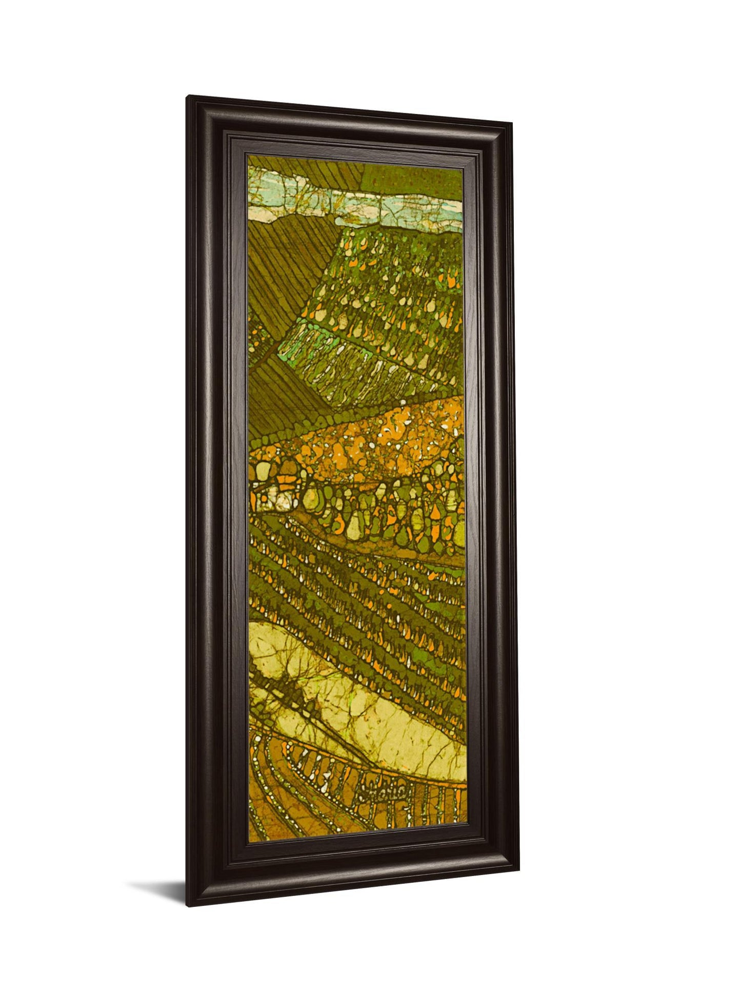 Vneyard Batik Il By Andrea Davis - Framed Print Wall Art - Green Classy Art