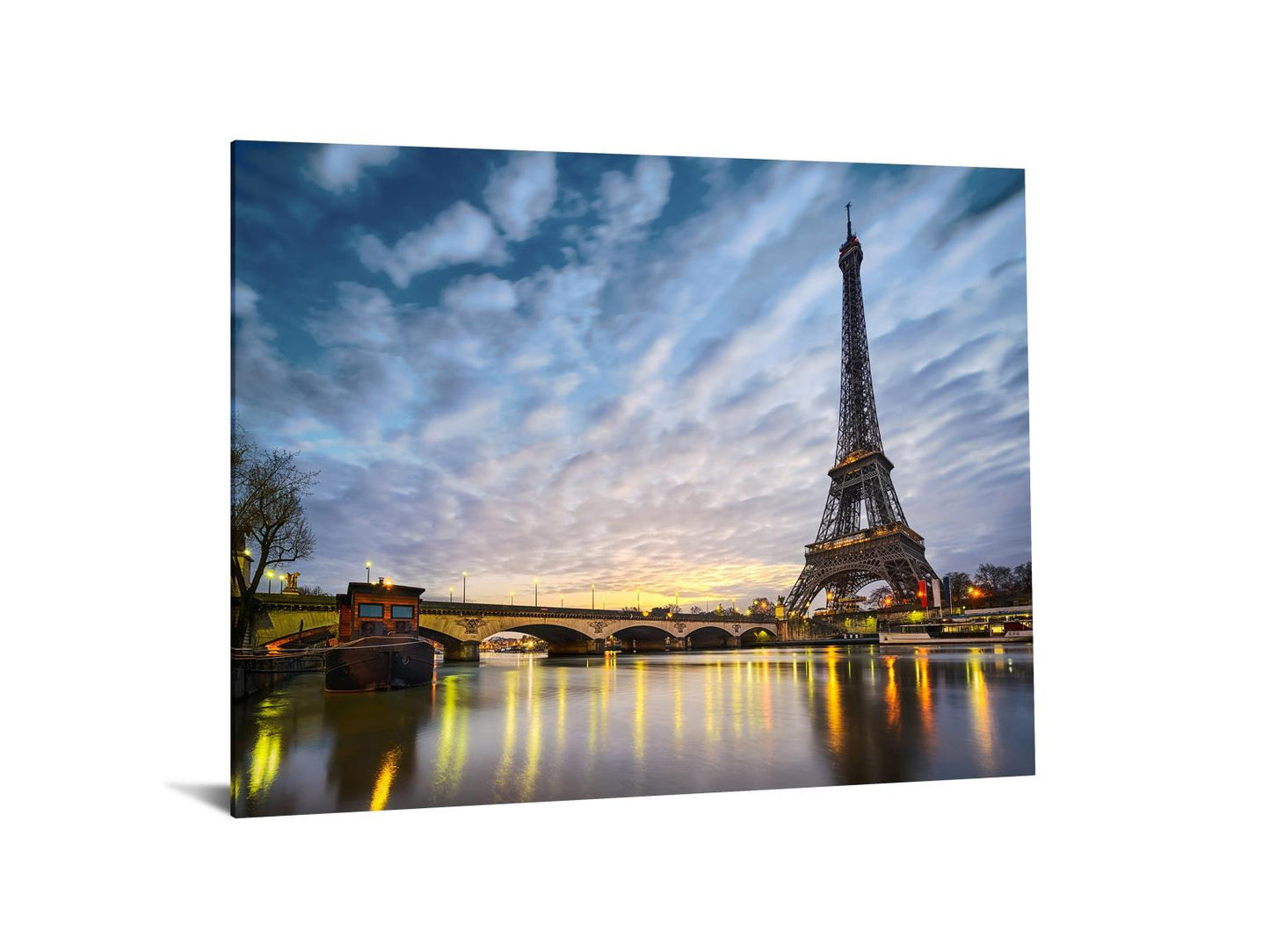 Tempered Glass Plus Foil Eiffel Tower - Blue Classy Art