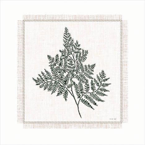 Embroidered Leaves V By Cindy Jacobs - Dark Green Classy Art