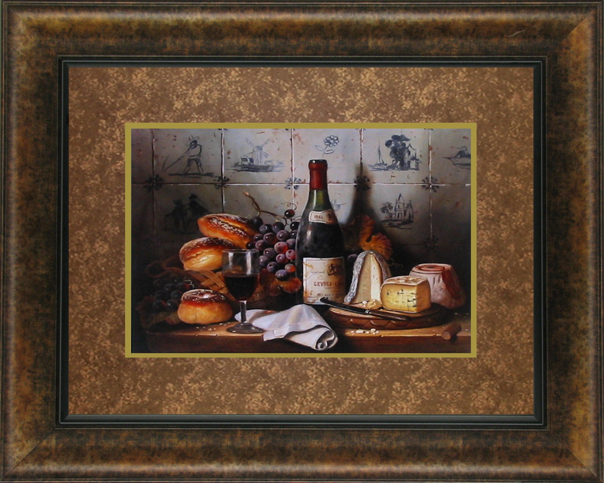 A Fine Meal By Raymond Campbell - Framed Print Wall Art - Light Brown Classy Art