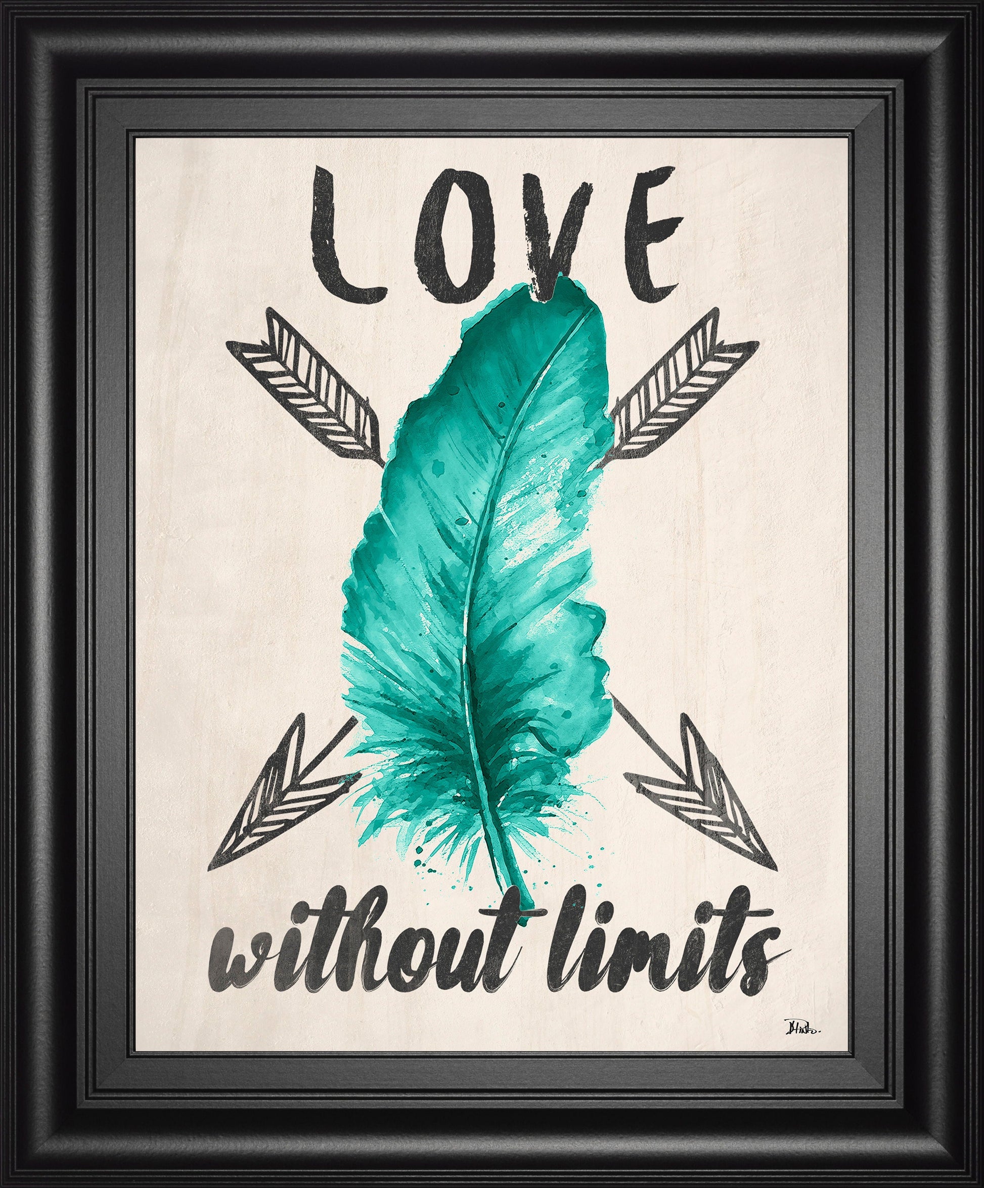 Teal Fearless Limits Il By Patricia Pinto - Framed Print Wall Art - Green Classy Art