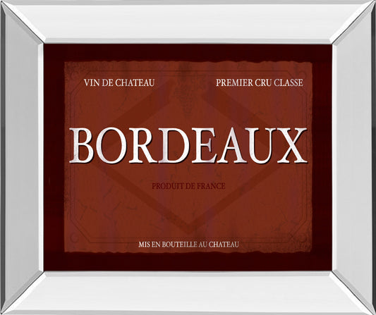 Bordeaux By Paola Viveiros - Mirror Framed Print Wall Art - Red Classy Art