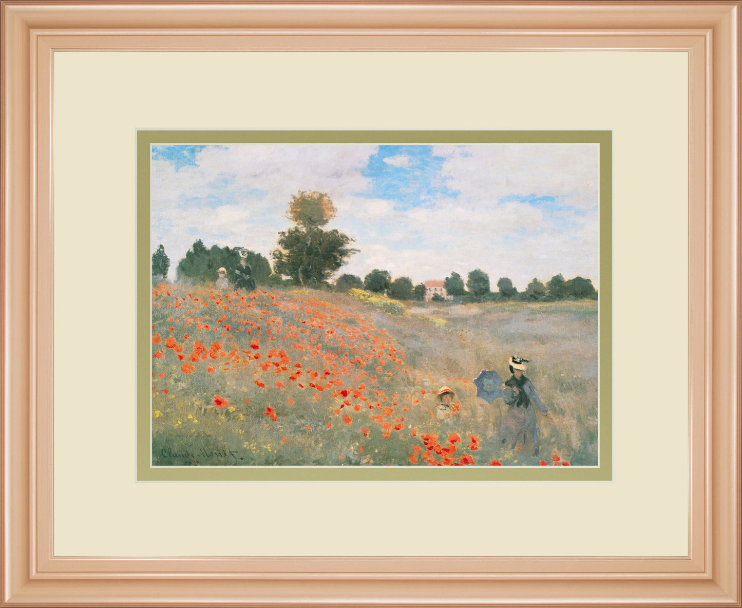 Wild Poppies, Near Argenteuil By Claude Monet - Framed Print Wall Art - Orange Classy Art