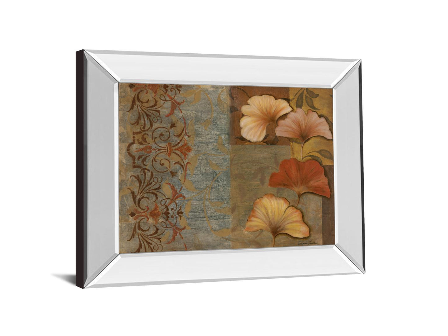 Seasonal Style Il By Tava Studio - Mirror Framed Print Wall Art - Green Classy Art