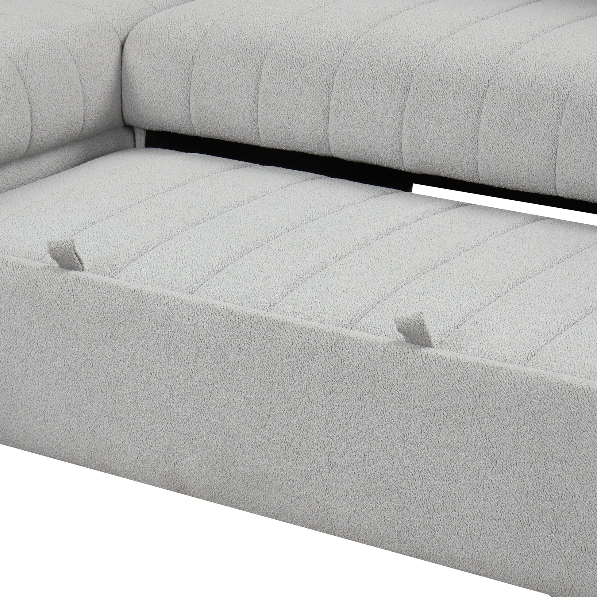 82.6" L-shaped Sectional Pull Out Sofa Bed Sleeper Sofa with Two USB Ports, Two Power Sockets and a Movable Storage Ottoman, Gray ***(FREE SHIPPING)*** House to Home Furnishings LLC