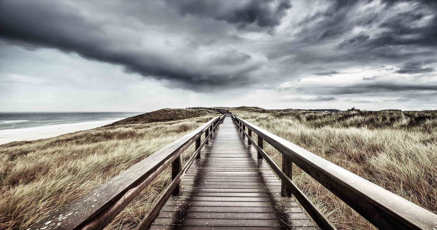 Floating Tempered Glass With Foil Bridge To Wonderland - Dark Gray Classy Art