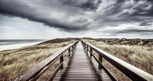 Floating Tempered Glass With Foil Bridge To Wonderland - Dark Gray Classy Art