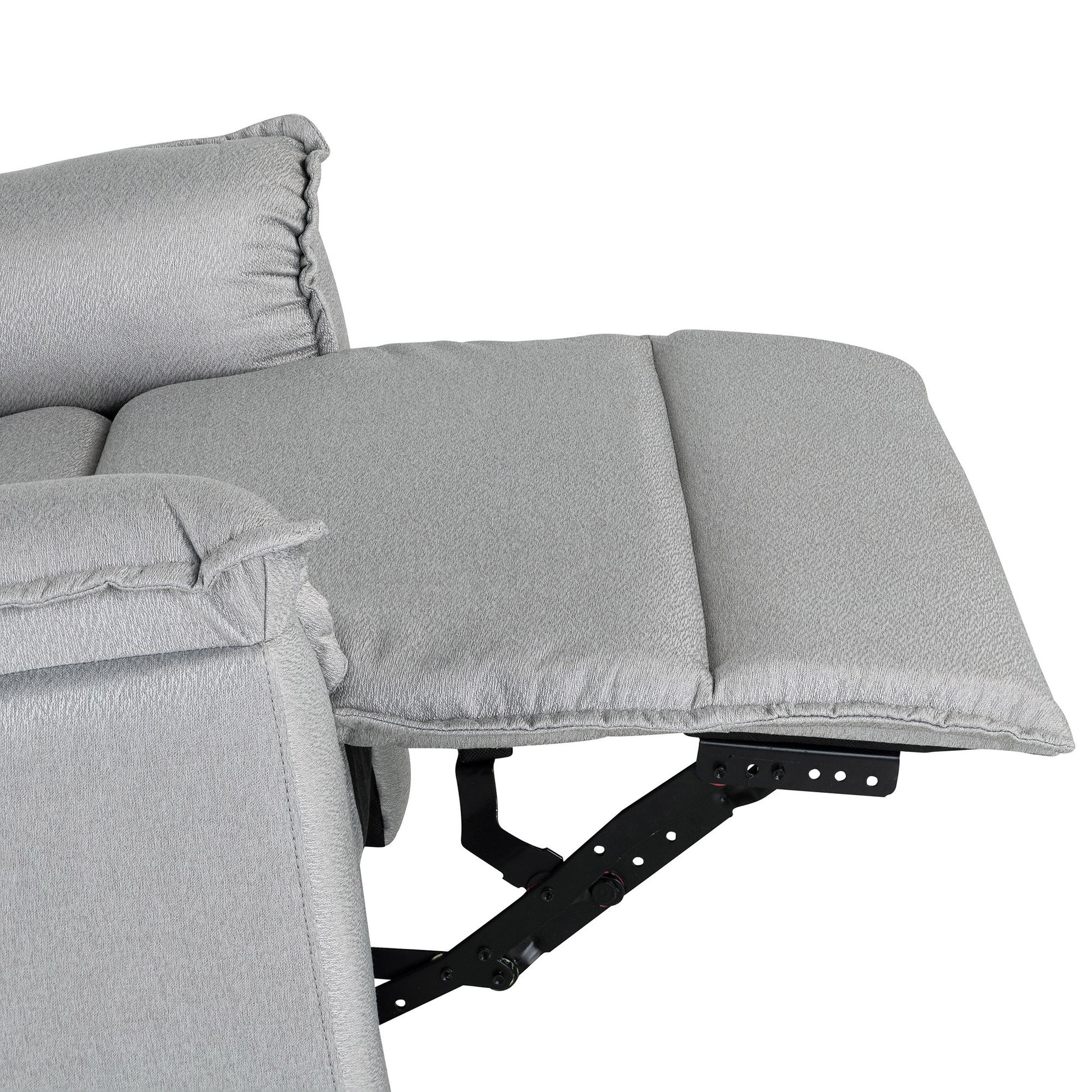 360° Degree Swivel Upholstered Manual Recliner Chair Theater Recliner Sofa Nursery Glider Rocker for Living Room, Grey House to Home Furnishings LLC