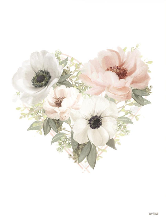 Floral Heart By House Fenway - White Classy Art