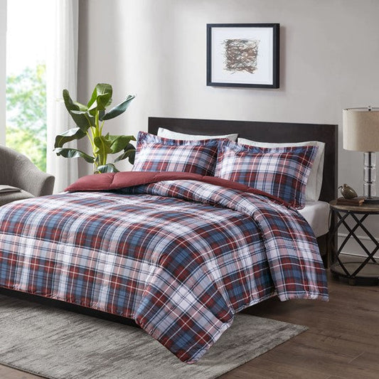 3M Scotchgard Down Alternative All Season Comforter Set Red Cal King Olliix.com