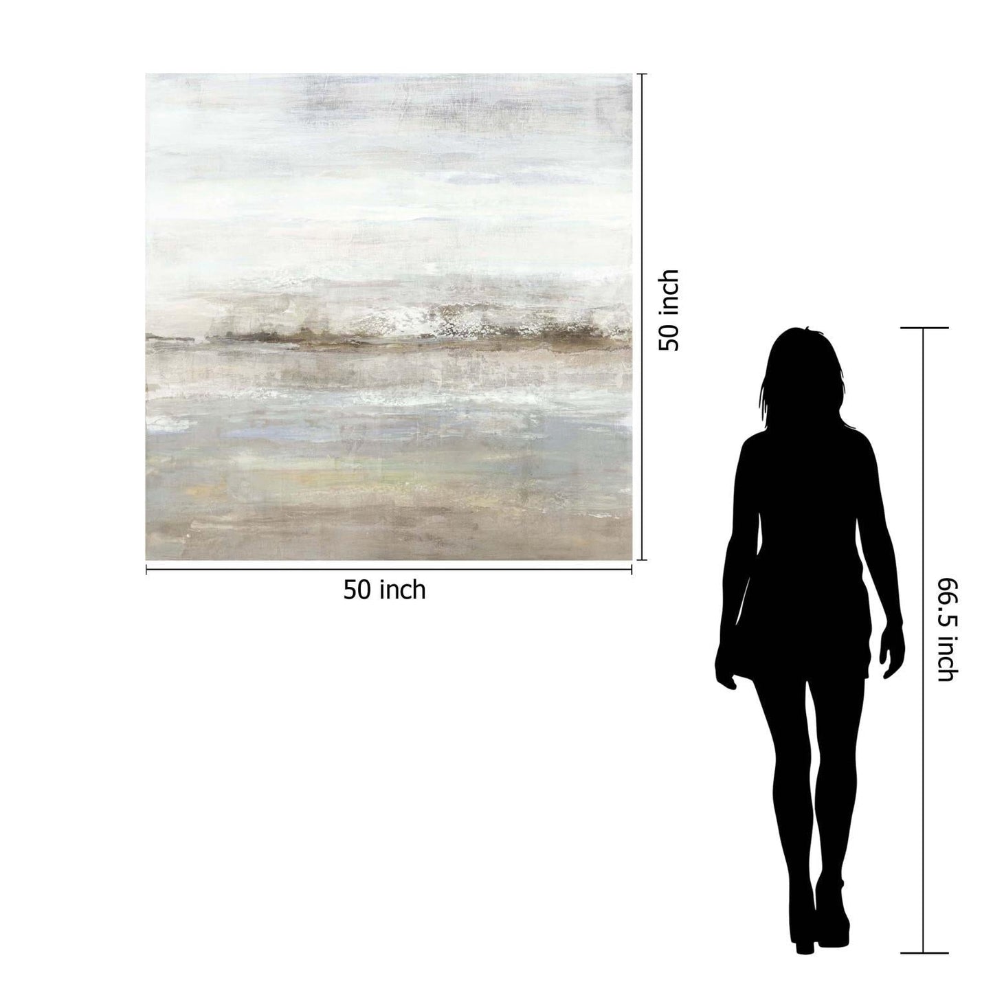 Floating Tempered Glass With Foil Mist - Gray Classy Art