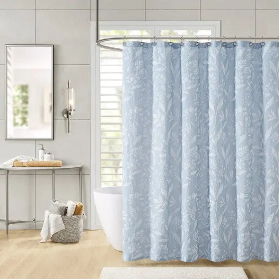 Floral Shower Curtain Blue Olliix.com