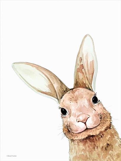 Fluffy Peekaboo Bunny By Rachel Nieman - Light Brown Classy Art