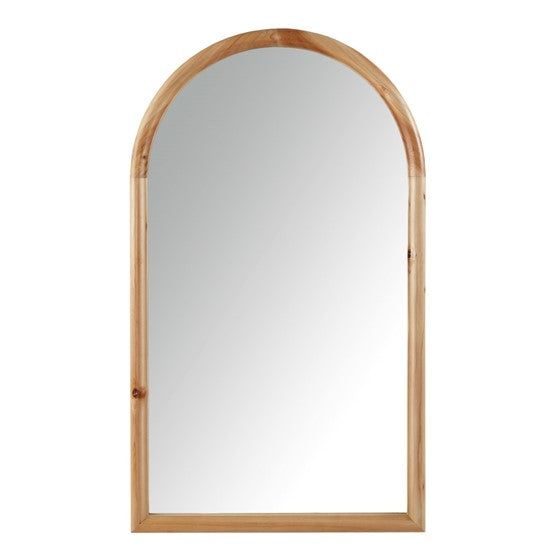 Arched Wood Wall Mirror Natural Olliix.com