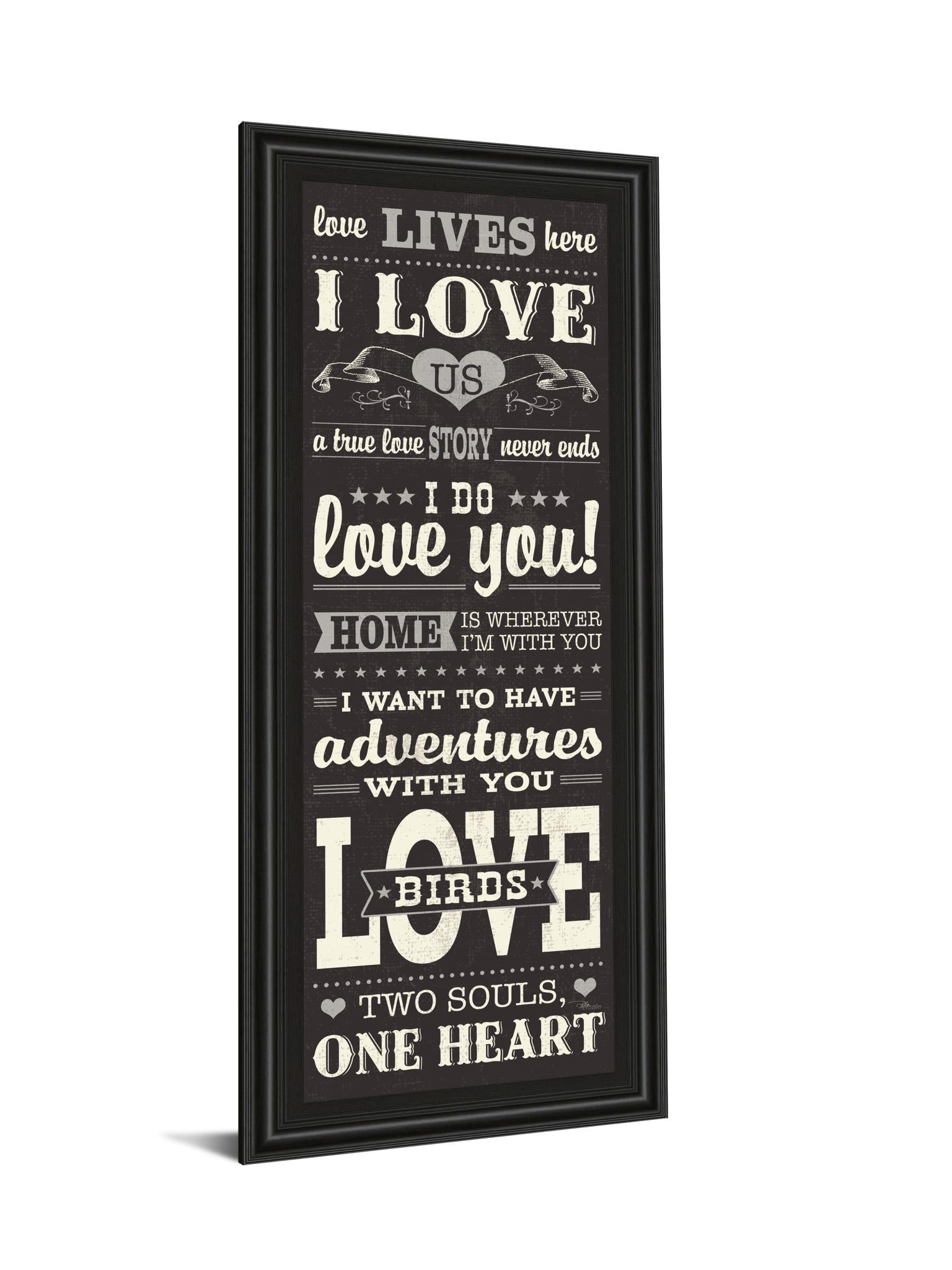 L-o-v-e Ill By Pela Studio - Framed Print Wall Art - Balck - Black Classy Art