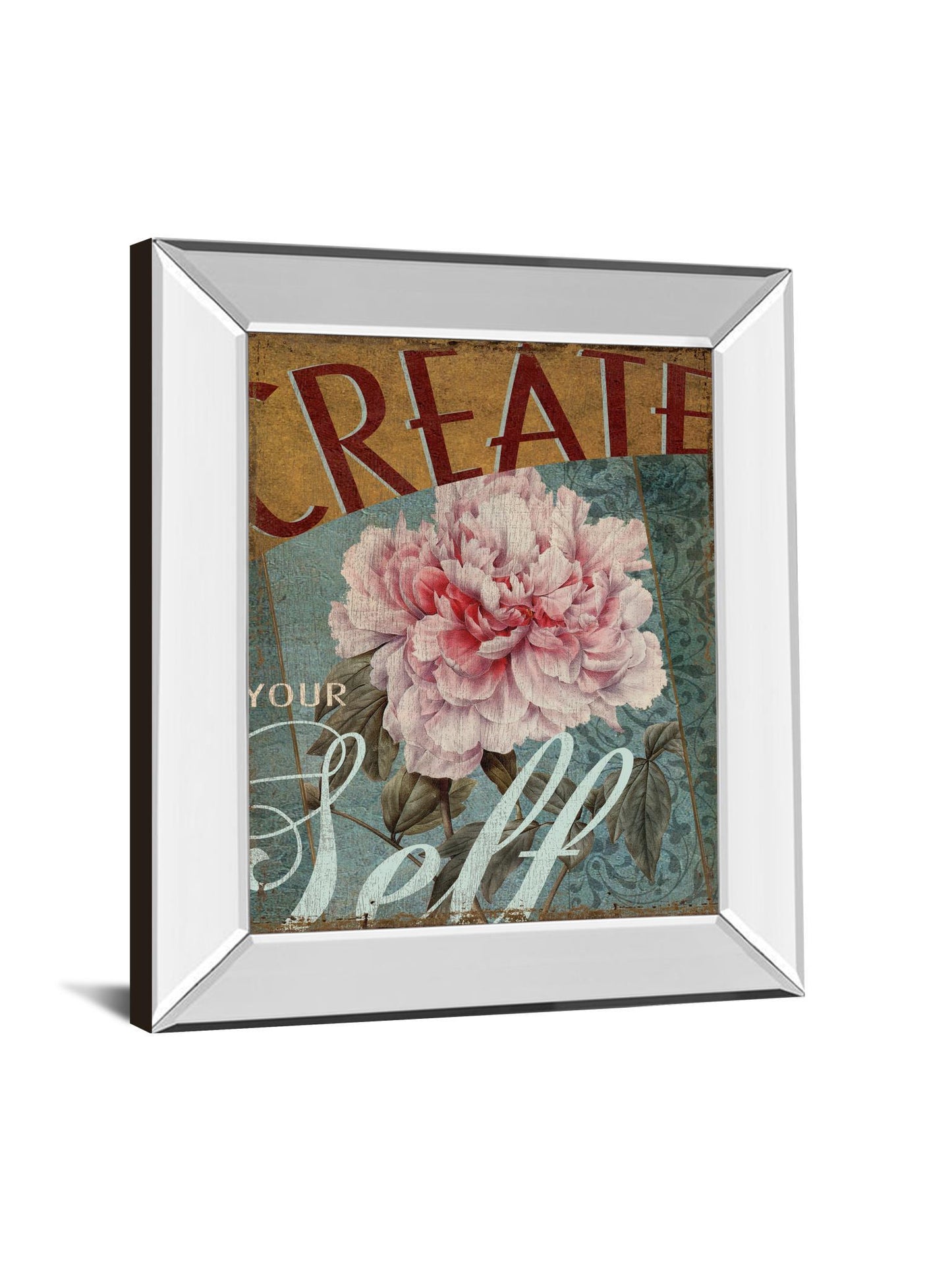 Create Yourself By Kelly Donovan - Mirror Framed Print Wall Art - Pink Classy Art