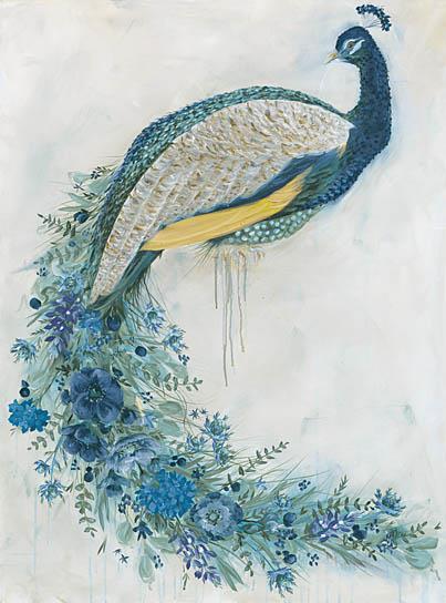 Floral Peacock By Hollihocks Art - Blue Classy Art