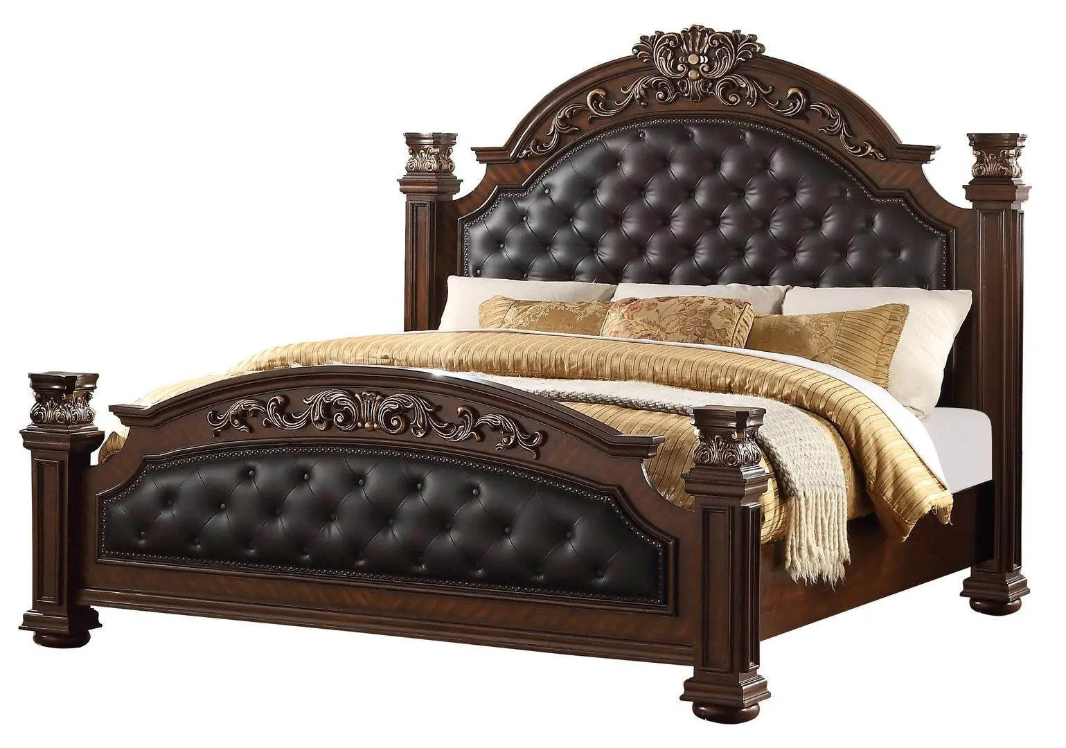 Aspen 6Pc Traditional Bedroom Set in Cherry Finish by Cosmos Furniture Cosmos Furniture