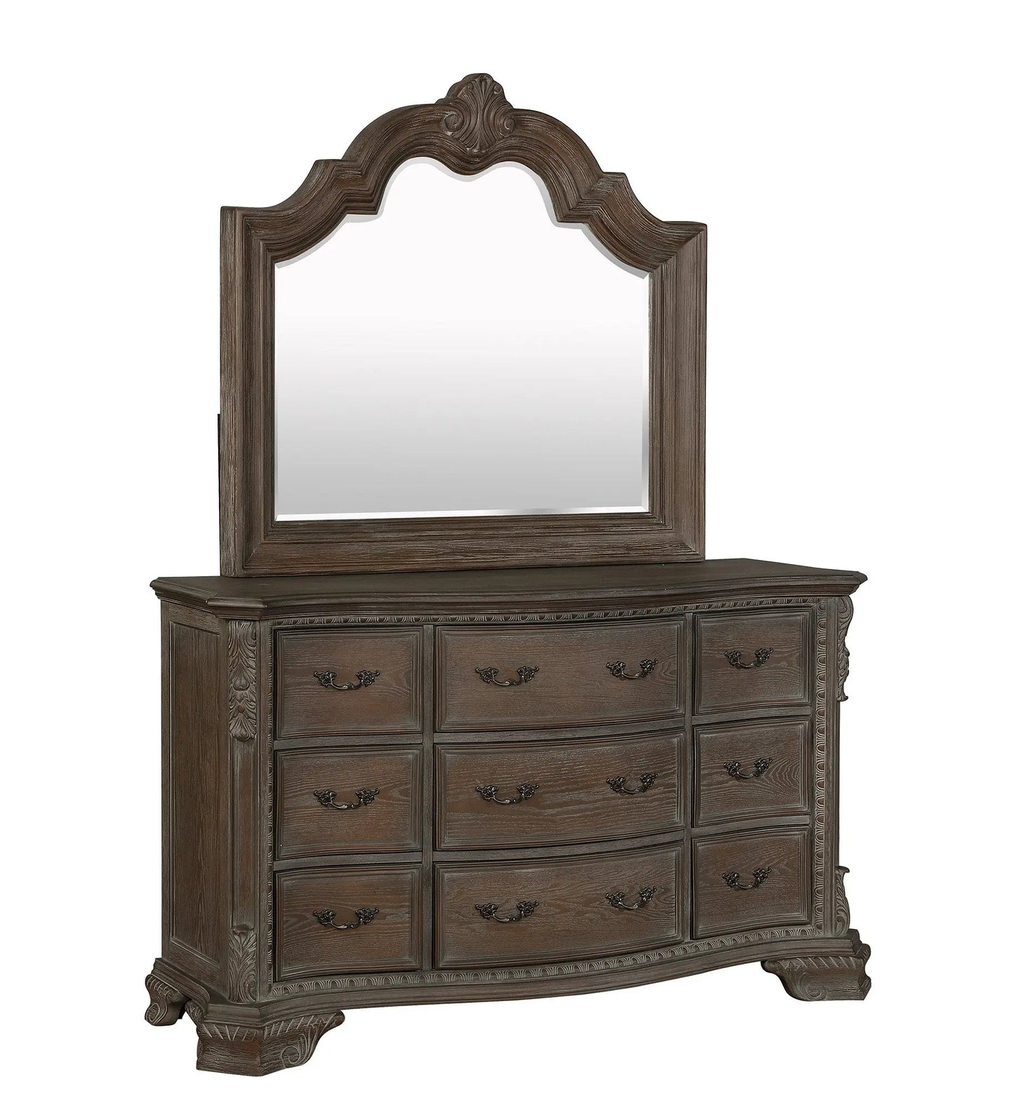 Sheffield Antique Gray Bedroom Mirror (Mirror Only) Crown Mark