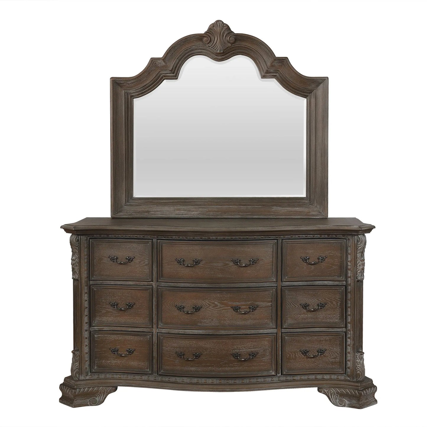 Sheffield Antique Gray Bedroom Mirror (Mirror Only) Crown Mark