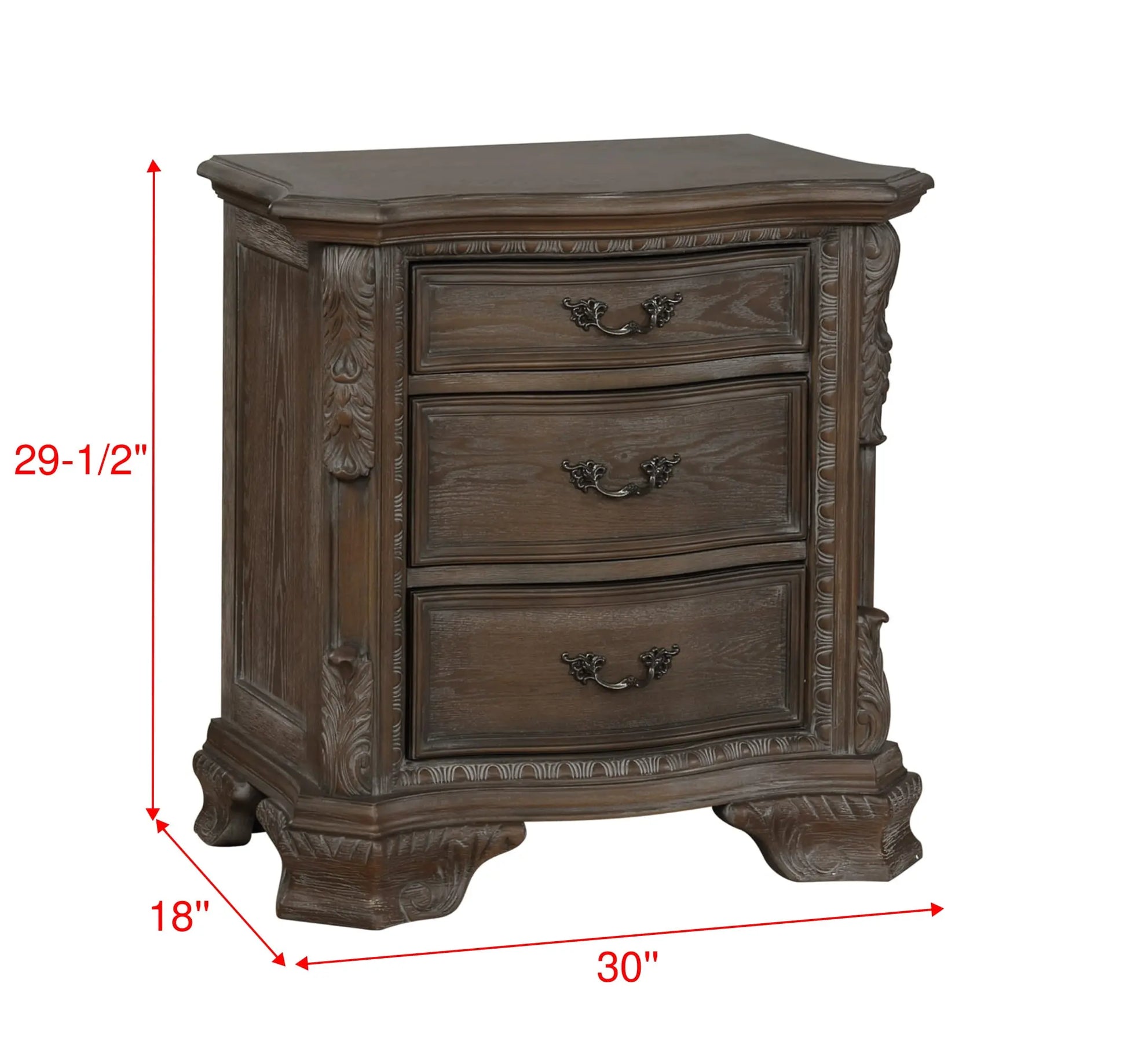 Sheffield Antique Gray Nightstand Crown Mark